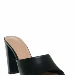 Top Moda Pita5 Block Heel Slip On Mule - Women Slide In Slipper Shoes