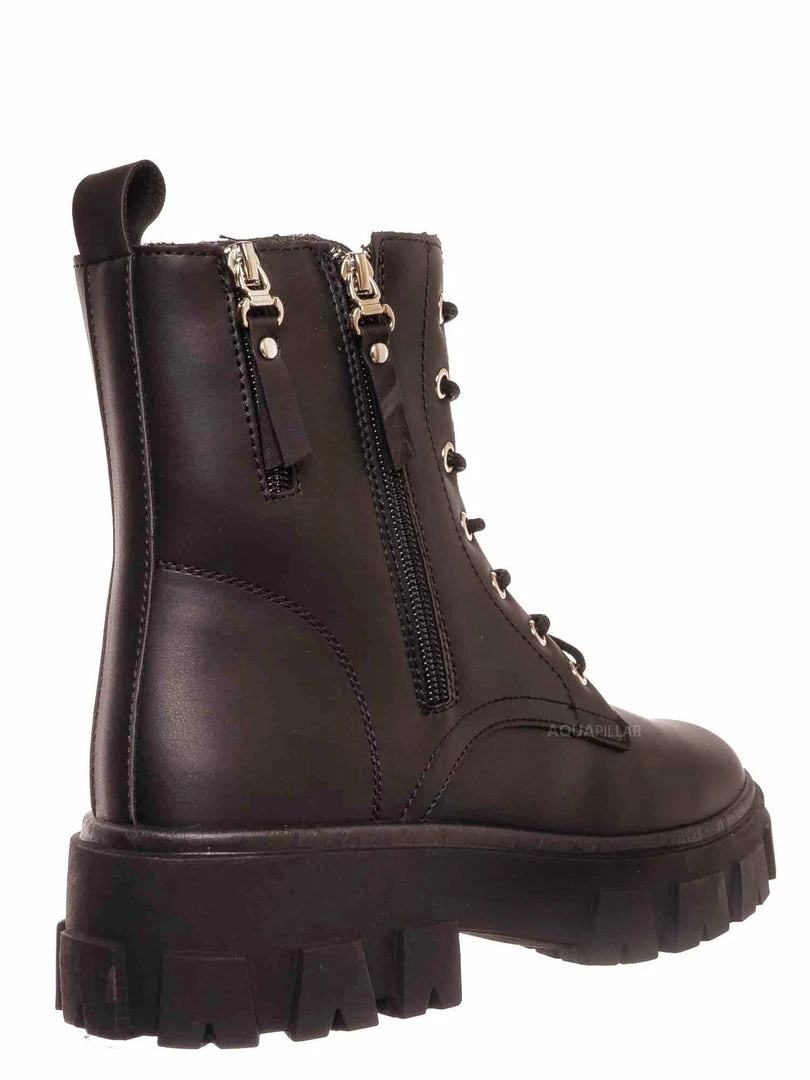 Forever Link Atlantic06 Double Zipper Lace Up Combat Bootie New