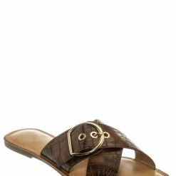 Soda Oregan Vintage Croco Slide In Slipper - Women Slipper Cross Strap Sandal New