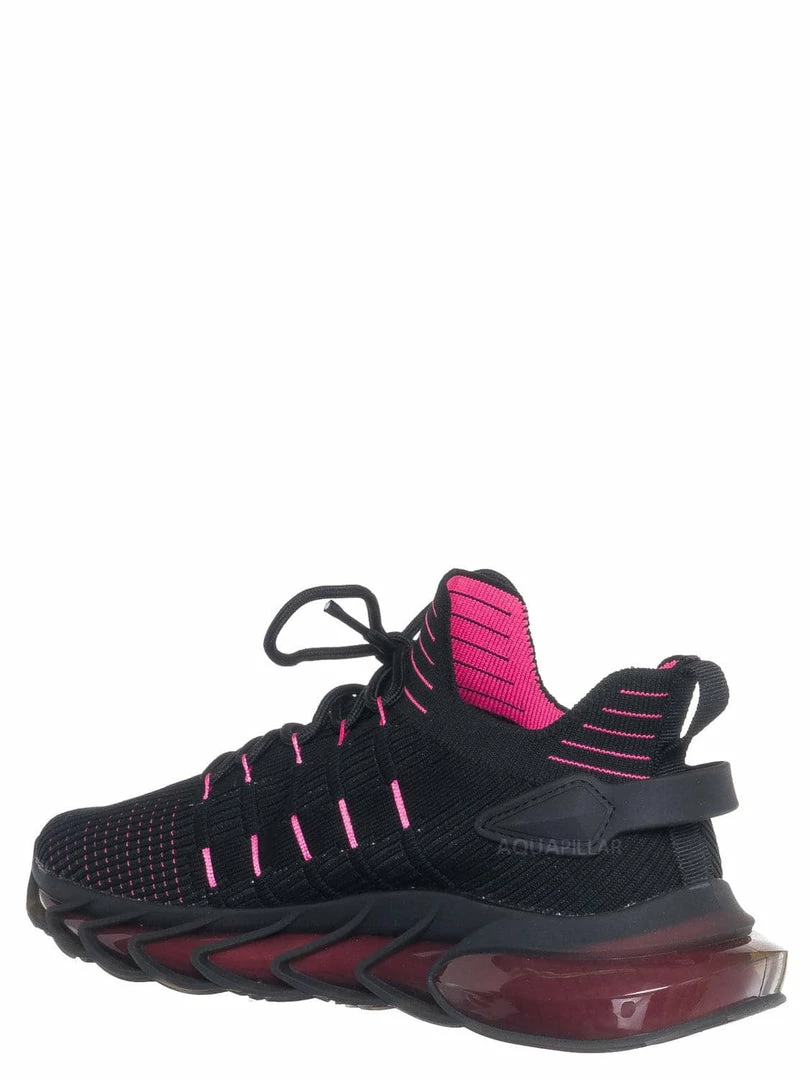 La Shailah Format11 Elastic Knitt Mesh Rubber Sneaker, Athleisure Tennis Trainer Shoes