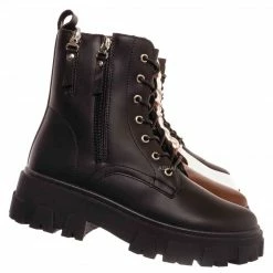 Forever Link Atlantic06 Double Zipper Lace Up Combat Bootie New