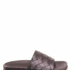 Forever Link Great12 Rhinestone Woven Flatform Sandal - Women Platform Slides New