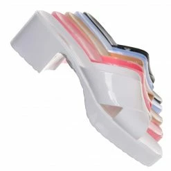 Glaze Delana3 Jelly Block Heel Clogs - Women Slip On Sandal