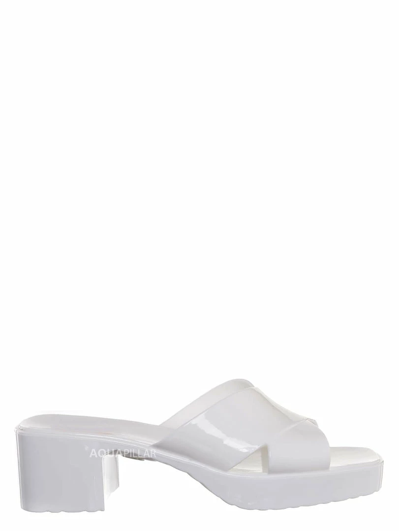 Glaze Delana3 Jelly Block Heel Clogs - Women Slip On Sandal