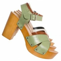 Wild Diva Kyrie31 Lightweight Wooden Clog Sandal, Women Sculpted Shoes New