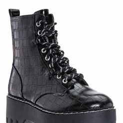 Bamboo Staging01 Chunky Edgy Lug Sole Combat Boot- Army Military Threaded Rugged Bootie New