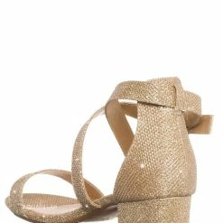 Lucky Top New Delia6K Childrens Block Heel Cross Sandal, Little Girls Shoes