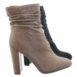 Forever Link Diamond8 Rhinestone Crystal Ankle Bootie - Womens Party Chunky Block High Heel New