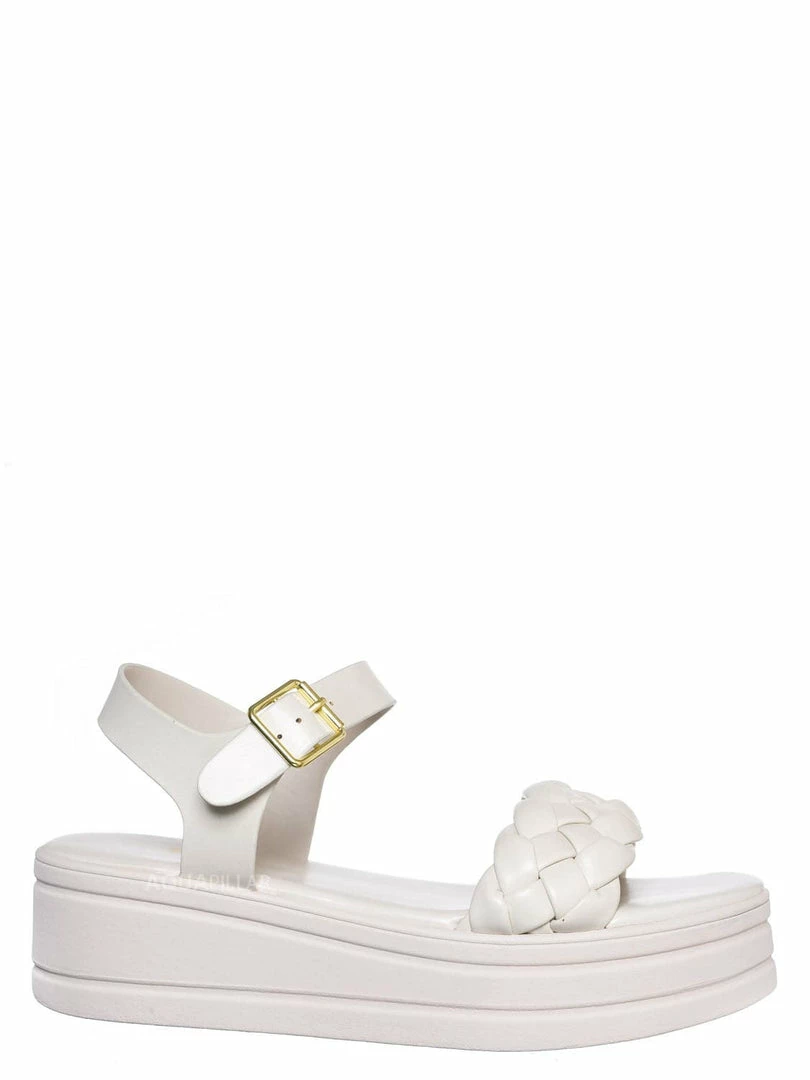 Soda New Rowdy Braided Flatform Sandal, Womens Quarter Strap Flat Platform