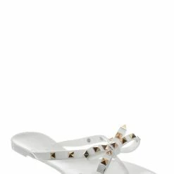 Bamboo New Studs01 Stud Jelly Slip On Slides - Beach Slipper W Metal Pyramid Stud