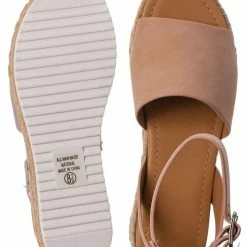 Soda Topic Espadrille Jute Rope Wrap Platform Flatform Rubber Shark Tooth Flat Sandal