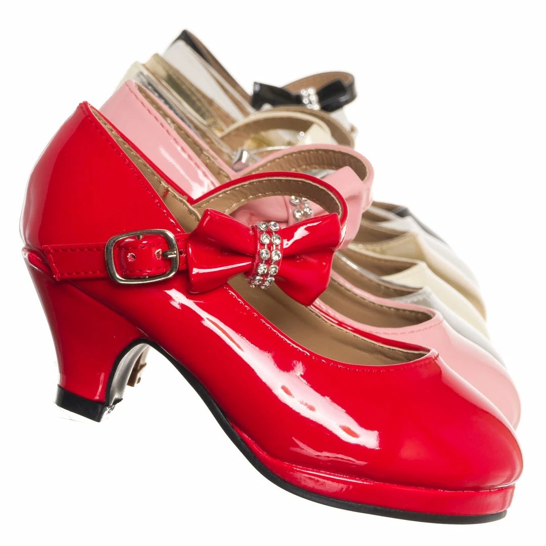 Forever Link New Dana62K Children Girl Rhinestone Round Toe Mary-Jane Dress Pump W Platform