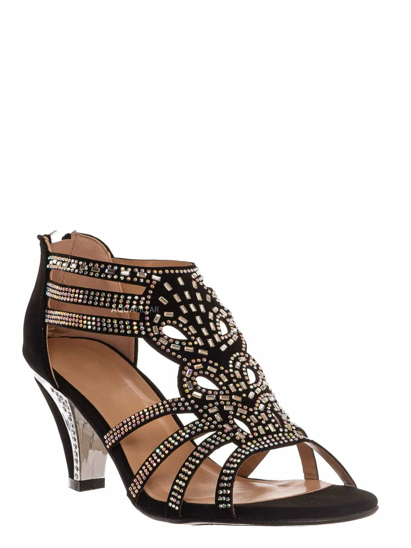 Forever Link Perform60 Rhinestone Crystal High Heel Sandal - Women Glitter Dress Shoes