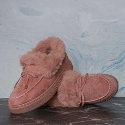 Bamboo Cozette20 Furry Mocassin Bootie Slipper - Women Fluffy Platform Shoes New