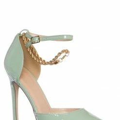 Delicious Zabel Chain Link Ankle Strap D'Orsay Pump, Women Dress Shoes New