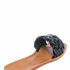 Bamboo Sunbathe78 Flat Puffy Woven Sandal - Women Summer Open Toe Slide In Weaving Mule New