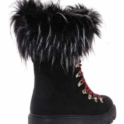 Bamboo Force11 Faux Fur Combat Boots - Fluffy Military Vegan Furry Shoes New