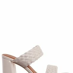 X2B Meg1 Block Heel Braided Mule, Women's Chunky Slide Sandal