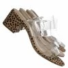 City Classified Soap Transparent Block Heel Mule - 90s Retro Lucite Clear Twin Strap Slides New