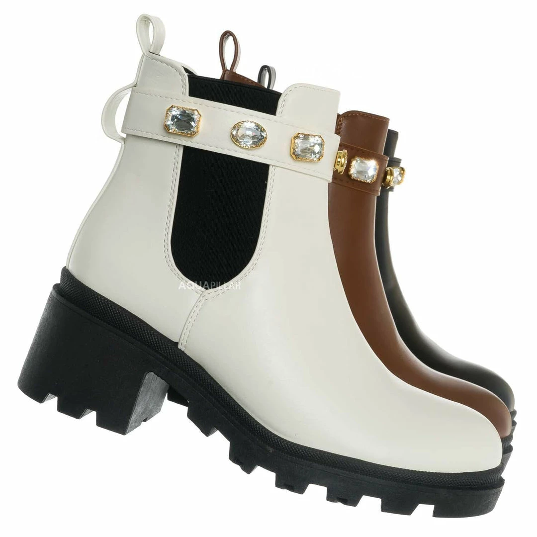 Forever Link Pacific08 Rhinestone Jewel Chelsea Bootie - Women Ankle Boots New