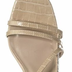 Wild Diva Kaiya1 Barely There Flat Block Heel Sandal - Open Squared Toe Animal Croc Print New