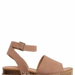 Soda Topic Espadrille Jute Rope Wrap Platform Flatform Rubber Shark Tooth Flat Sandal