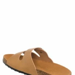 Wild Diva Michiko01 Unisex Double Buckle Slide , Lightweight Cork Footbed Sandal