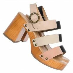 CityClassified Truly Lightweight Wooden Open Toe Clog, Women Block Heel Sandal New