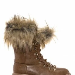 Bamboo Force11 Faux Fur Combat Boots - Fluffy Military Vegan Furry Shoes New
