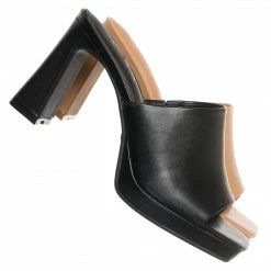 Top Moda Crane1 Hourglass Block Heel Mule, Women Slide In Sandal New