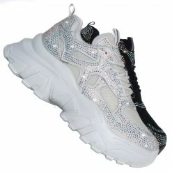 Liliana New Biaa1 Chunky Rhinestone Daddy Sneaker, Platform Festival Shoes