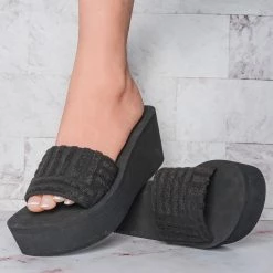 Wild Diva Heat01 EVA Foam Platform Wedge Thong Sandal, Women Summer Slipper