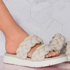 Soda New Popup Molded Footbed Braided Slide - Women Slip On Sandal