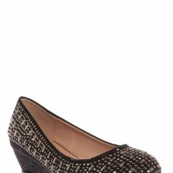 Forever Link Fisher3K Girls Kids Rhinestone Embellished Low Wedge Pump New