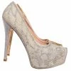 Blossom New Kinko Rhinestone Glitter Hidden Platform Pump - Women Heel