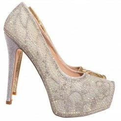 Blossom New Kinko Rhinestone Glitter Hidden Platform Pump - Women Heel
