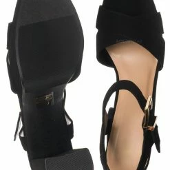 Delicious Bloom Minimalist Womens Block Heel Dress Sandal W Ankle Strap New