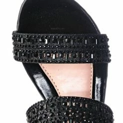 Fabulous New Nora1 Girls Rhinestone Crystal Sandal - Childrens Open Toe Glass Heel Dress Shoe