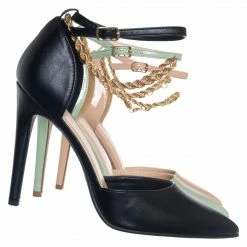 Delicious Zabel Chain Link Ankle Strap D'Orsay Pump, Women Dress Shoes New