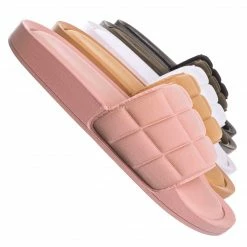 Forever Link New Comex16 Boho Quilted Padded Sandal - Women Slide Molded Footbed Slipper Sandal