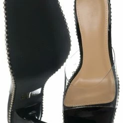 Wild Diva Boli02 Embellished Lucite High Heel Mule - Women Clear Sandal New