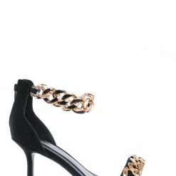 Bamboo Zeal09 Two Piece Chain & Lucite Strap Sandal - Women Transparent Heel Stiletto