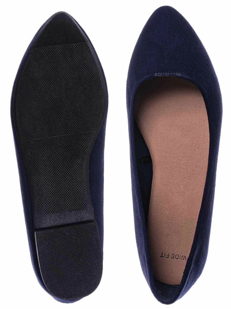 CityClassified Hold Pointed Toe Foam Padded Ballet Flat - Wide Width Women Comfort Loafers