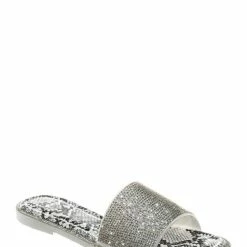 Bamboo Share01 Jelly Rhinestone Crystal Slipper - Animal Print Clear Lucite Sandal New