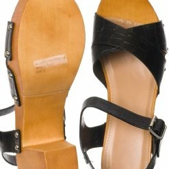 Wild Diva Kyrie31 Lightweight Wooden Clog Sandal, Women Sculpted Shoes New