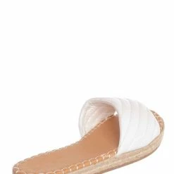 Bamboo New Healer12 Quilted Espadrille Flatform Slides - Women Platform Flat Sandal