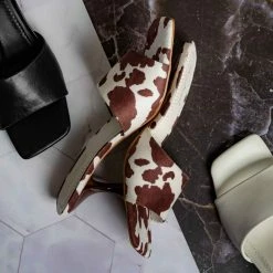 Anne Michelle Align03 Square Toe Slide In Mule - Women High Heel Slipper Cow Vinyl New