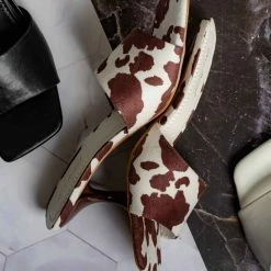 Anne Michelle Align03 Square Toe Slide In Mule - Women High Heel Slipper Cow Vinyl New