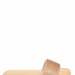 Soda Justice Rhinestone Crystal Flat Slides - Womens Shimmering Slipper Summer Sandal New