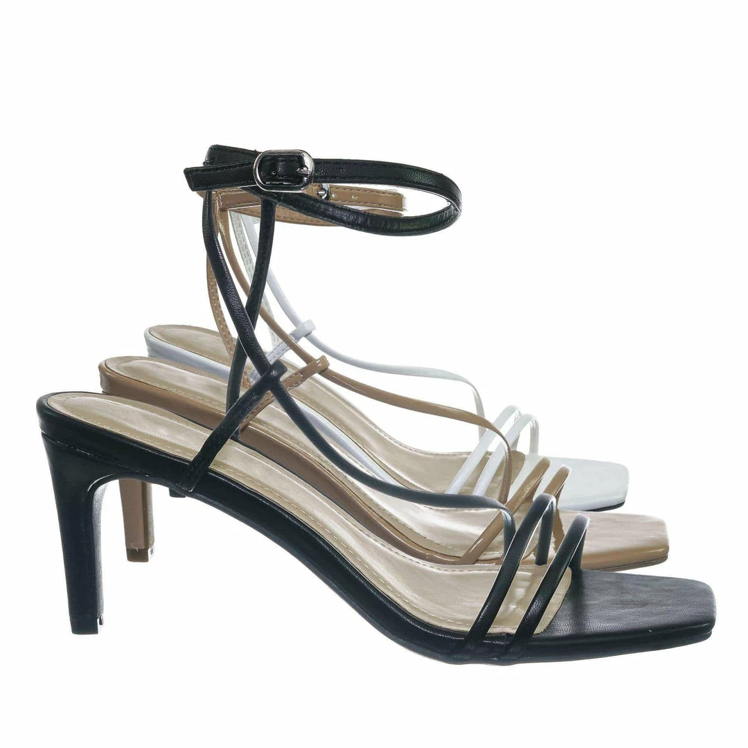 Anne Michelle New Always01 Square Open Toe Thin Strap Sandal - Women Spaghetti Strap Shoes